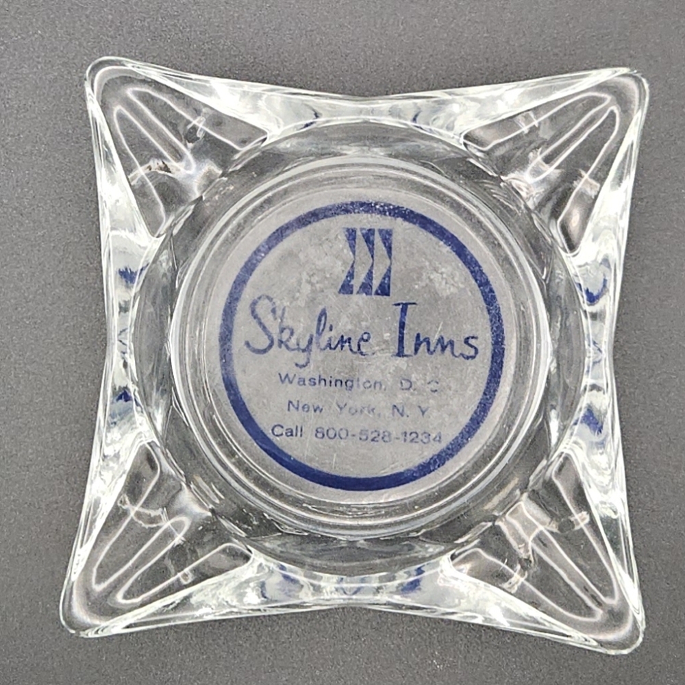 Vintage 60s-70s Skyline Inns Motel Glass Ashtray